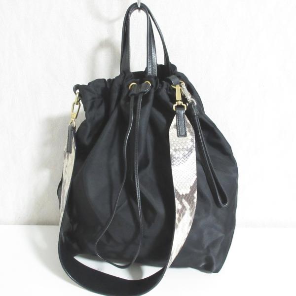 ORSETTO 別注パイソン柄 2WAYバッグ ORSETTO（オルセット） 良品 パイソン柄ショルダーストラップ付き