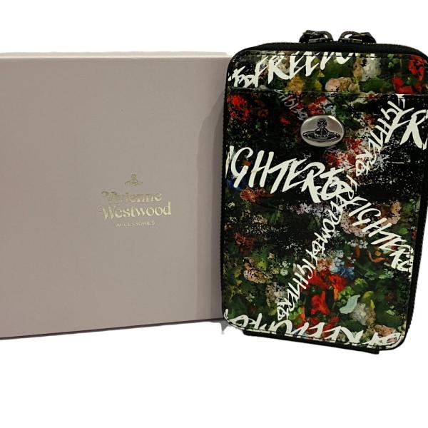 良品 Vivienne Westwood ヴィヴィアンウエストウッド フリーダムファイター フラワー スマートフォンポーチ ブラック マルチカラー メンズ レディース 古着 中古 USED Vivienne Westwood（ヴィヴィアンウエストウッド） 良品 フリーダム