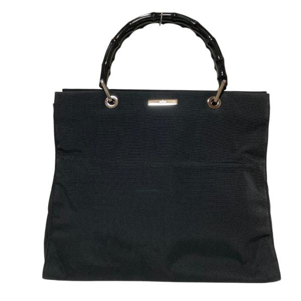 美品 GUCCI トート バンブーハンドル 黒 GUCCI（グッチ） 良品 バンブーハンドル ナイロンバッグ 002 1010