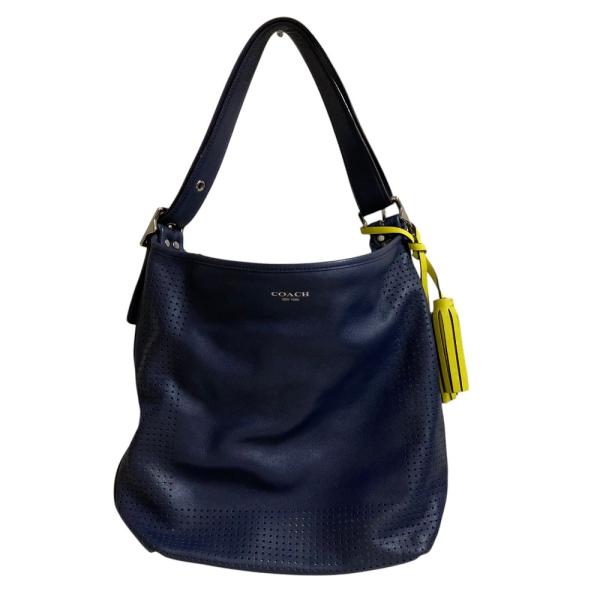 コーチ COACH ハンドバッグ シグネチャー タッセル レザー COACH（コーチ） 良品 パンチング レザー タッセル ワンショルダー