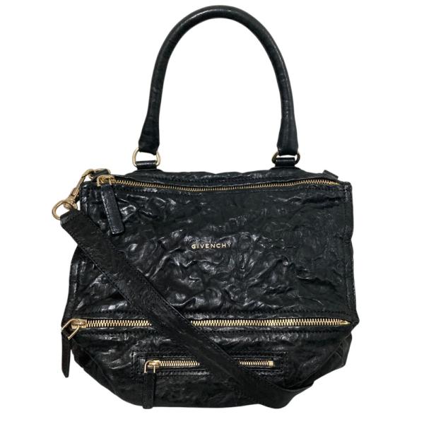 【極美品】ジバンシィ パンドラ 2way シワ加工 レザー×ナイロン A4可 紺 GIVENCHY（ジバンシィ） 美品 パンドラ シワ加工 2way ショルダー