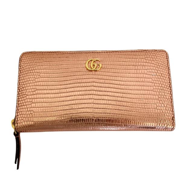 GUCCI（グッチ） 未使用 GGマーモント リザードエンボス ラウンド