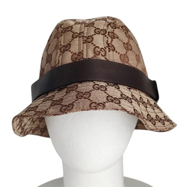 GUCCI（グッチ） 美品 GG柄 キャンバス バケットハット 帽子 030367 L