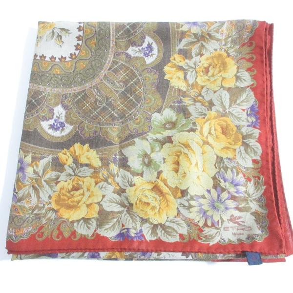 ETRO（エトロ） 美品 フラワー ペイズリー柄 ウールシルク 大判