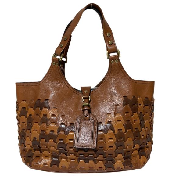 Mulberry（マルベリー） 良品 編み込みレザー トートバッグ ブラウン