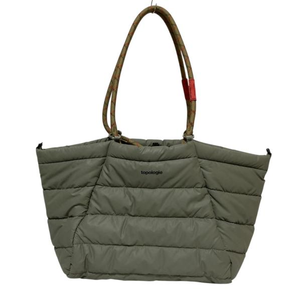 Topologieトポロジー トMarche Tote Large ートバッグ緑 Topologie（トポロジー） 良品 Marche Tote 2WAY トートバッグ カーキ