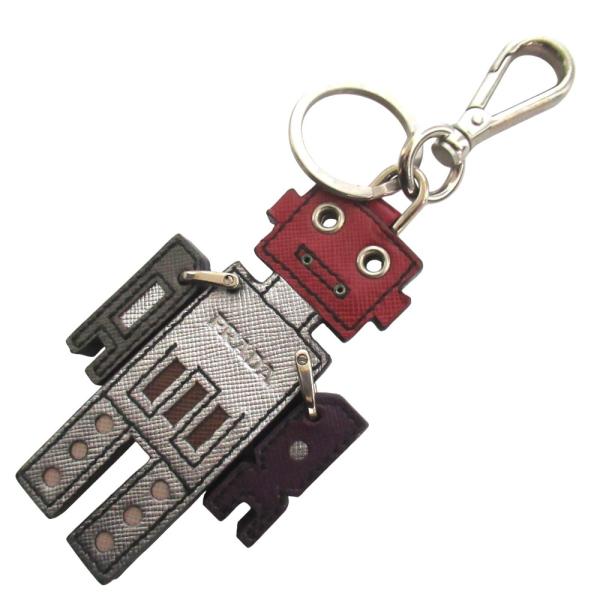 PRADA（プラダ） 良品 サフィアーノレザー ロボット キーホルダー