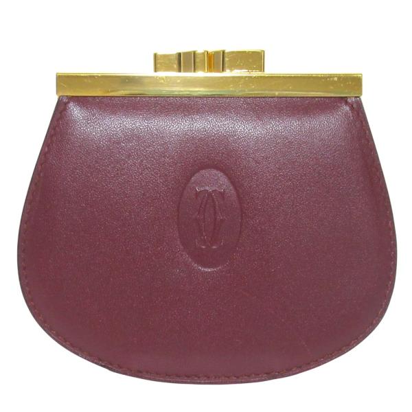 ✨美品✨カルティエ マストライン がま口 ケース ボルドー 金具 Cartier（カルティエ） 良品 マストライン がま口 コインケース 財布