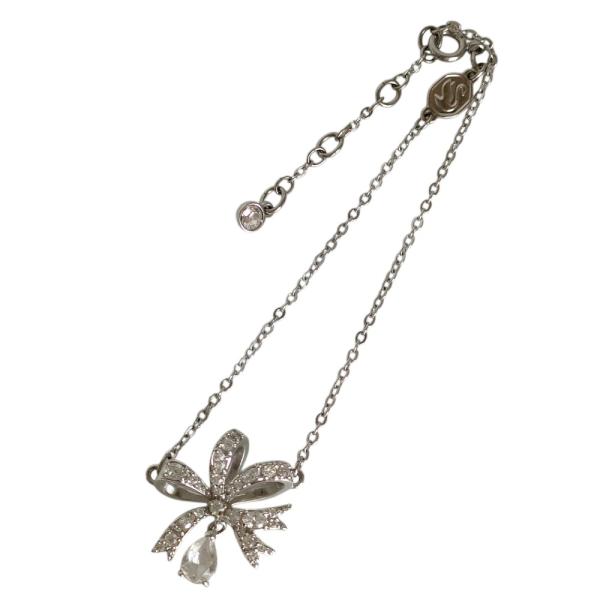 【美品】スワロフスキー ブレスレット リボンモチーフ シルバー箱あり SWAROVSKI（スワロフスキー） 新品同様 リボンモチーフ ラインストーン