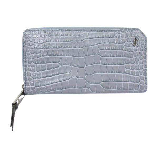JIMMY CHOO（ジミーチュウ） 美品 ロゴ金具 クロコエンボス ラウンド