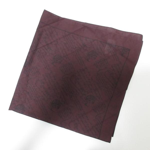 美品 BERLUTI ベルルッティ カリグラフィー コットン ハンカチーフ パープル メンズ 古着 中古 USED Berluti（ベルルッティ） 美品 カリグラフィー コットン ハンカチーフ