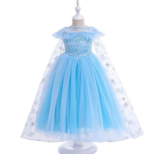 アナ雪 エルサプリンセスドレス ブルー コスプレ 子供ドレス