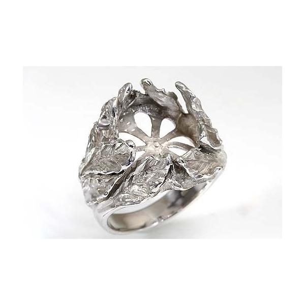 たっぷり地金を使用したルースを包み込むような葉のデザイン空枠。この枠には丸珠φ10.0ミリ（誤差0.3ミリ）を留めることが出来ます。○ルース形状：丸珠サイズ：φ10.0ミリ○素材：シルバー925（その他の素材は御相談下さい）○重量：約7.2...