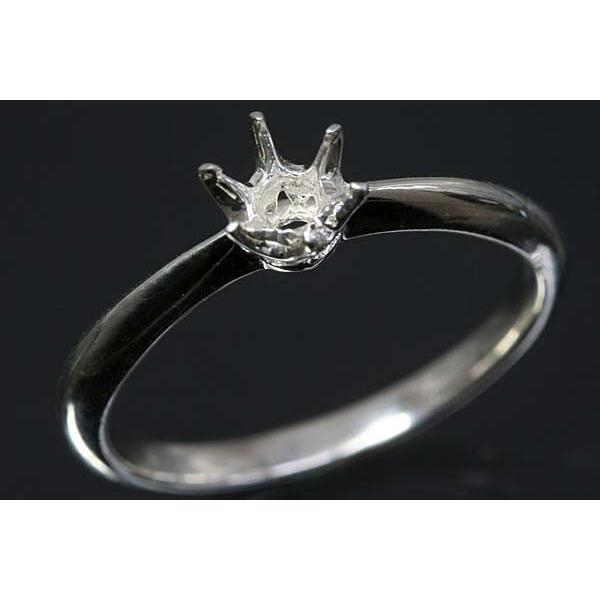 ６本爪リング空枠。裏抜きなし。この枠にはラウンドφ ４．０ミリ（誤差0.2ミリ）のルースを留めることが出来ます。○ルース形状：ラウンド○ルースサイズ：φ４．０ミリ○素材：選択してください。○重量：約１．８グラム（ＳＶ925の場合）○要リング...