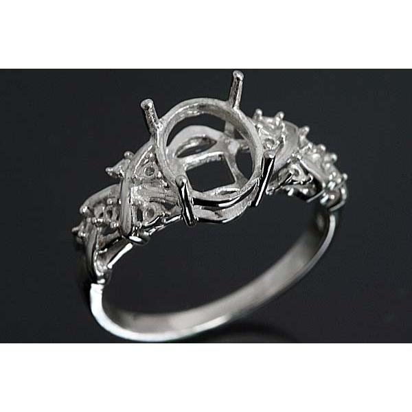 nt117【オーバルカボション8ミリ×6ミリ】ダイヤ入りリング空枠