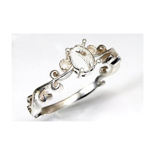 お得なダイヤ入り空枠です。アームが”ツタの葉”デザインのアンティークな雰囲気です。この枠にはオーバル型の6.0ミリ×4.0ミリ（誤差0.3ミリ）のルースを留めることが出来ます。○ルース形状：オーバル○ルースサイズ：6.0ミリ×4.0ミリ○素...