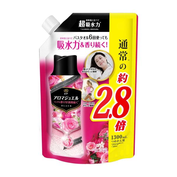 他サイト： レノア ハピネス アロマジュエル 香り付け専用ビーズ アンティークローズ&amp;フローラル 詰め替え 大容量 1,300mLの商品画像