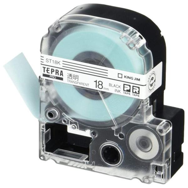 【商品名】　キングジム テープカートリッジ テプラPRO 18mm ST18K 透明 黒文字 【商品説明】　・&lt;b&gt;メーカー型番 :&lt;/b&gt; ST18K・&lt;b&gt;ラベル色 :&lt;/b&gt; 透明・&l...