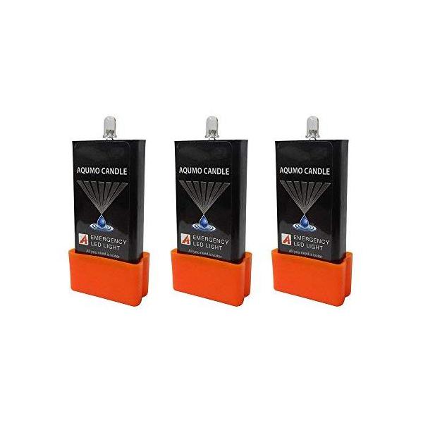 他サイト： 水に浸けると光るLEDライト アクモキャンドル 防災用灯 (3個セット)の商品画像