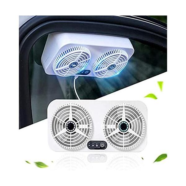 他サイト： ZHUZE 車用排気ファン 車載 換気扇 USB充電可 2021新版 冷却空気 車内換気 空気清浄機 ファンの分離設計 消臭 熱気排出 車用冷房品の商品画像