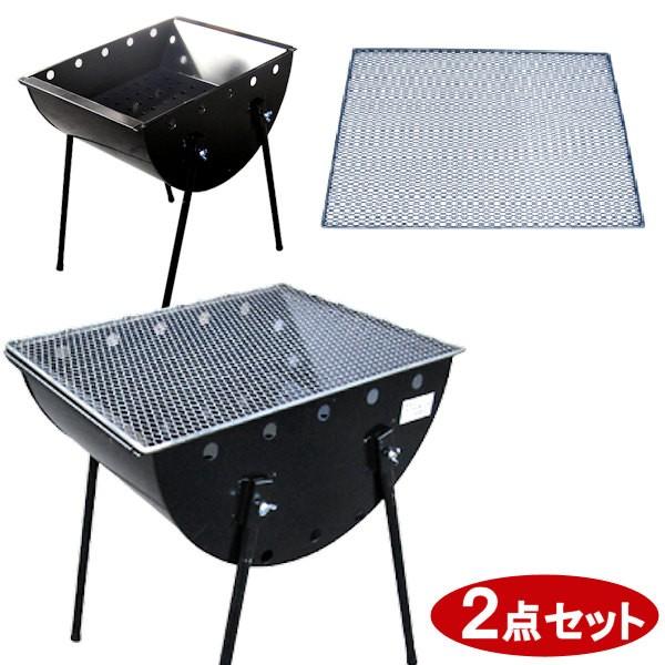 大型バーベキューコンロ 青ドラム缶縦半ギリ