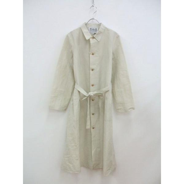 R&D.M.Co- 4997 コート リネンコットン アイボリー サイズM オールド  