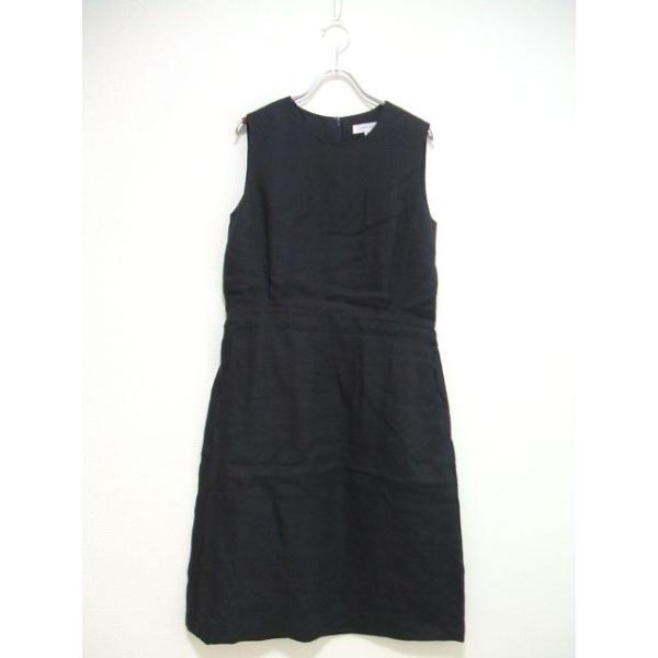 chiclin ワンピース　美品 Chiclin 18SS サイズM リネン ノースリーブ ワンピース ネイビー