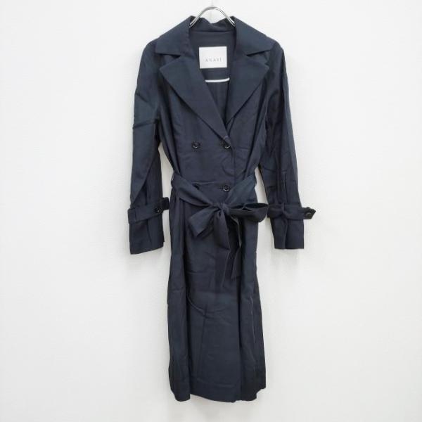 ☆ANAYI アナイ チェック ツイード ベルテッドコート ウエストベルト付