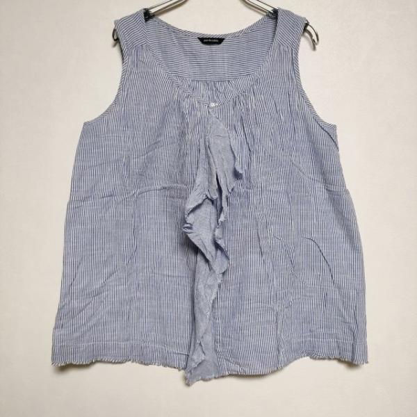 pas de calais コットン ストライプ ノースリーブ プルオーバー 