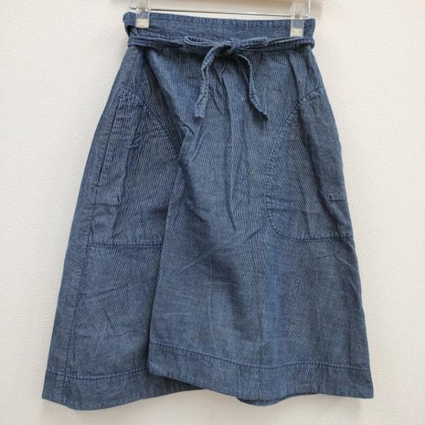 homspun コーデュロイ サイズF 巻きスカート風 スカート ブルー ホーム  