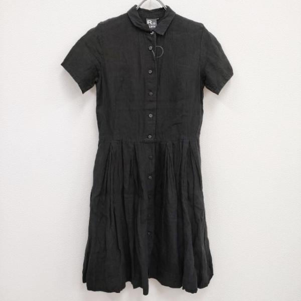 リネン　シャツワンピース オールドマンズテーラー R&D.M.Co- リネンシャツワンピ サイズS 半袖 ワンピース ブラック