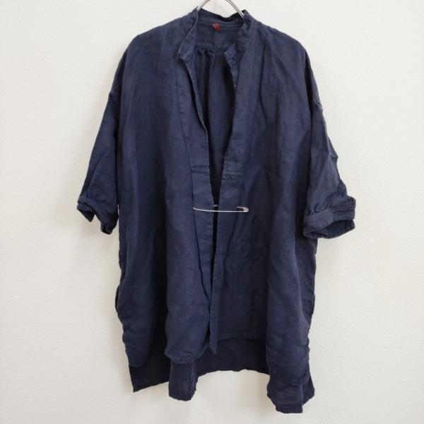 DANIELA GREGIS キルトピン付き 後染め リネン ジャケット ネイビー  