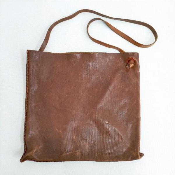 HENRY CUIRレザー ショルダーバッグ ブラウン used 美品 HENRY CUIR CANE刺繍 レザー ショルダーバッグ アンリークイール 5