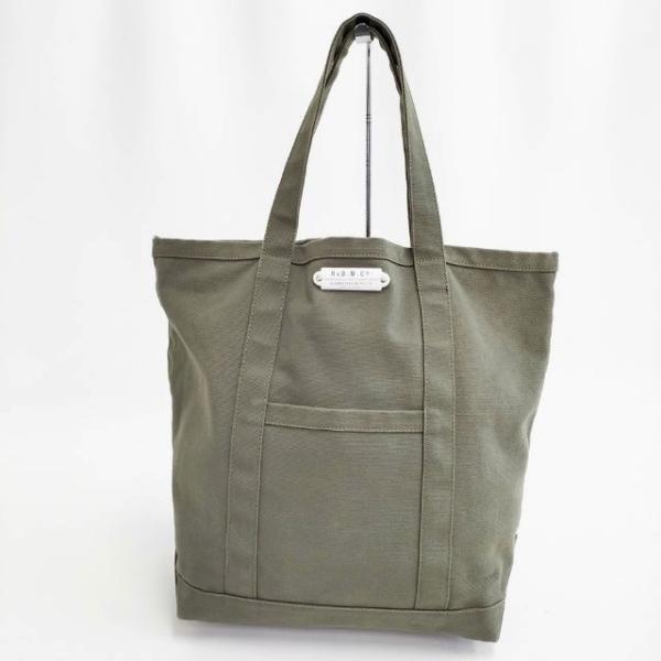 R&D.M.Co- トール キャンバス 琺瑯プレート トートバッグ カーキ レディース オールドマンズテーラー【中古】5-0319G∞ R&D.M.Co- トール キャンバス 琺瑯プレート トートバッグ カーキ