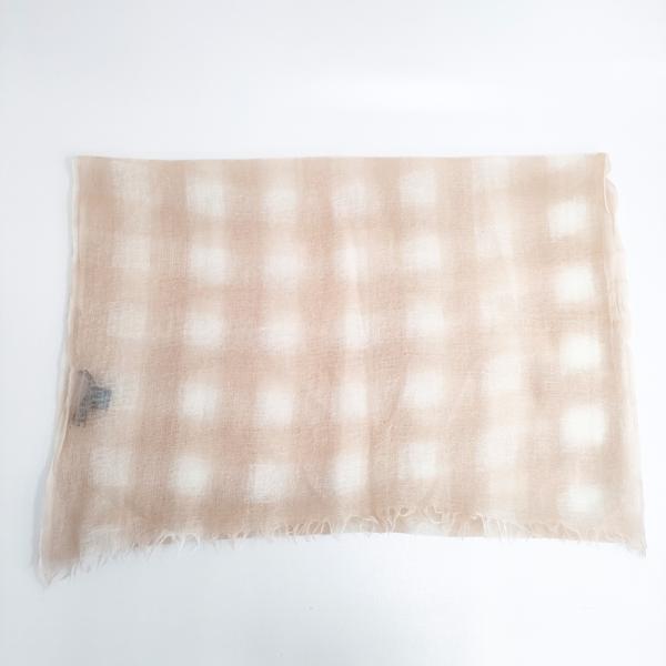 KARAKORAM カシミヤストール マフラー チェック ストール ピンク レディース カラコラム【中古】4-1206T◎ KARAKORAM カシミヤストール マフラー チェック ストール ピンク