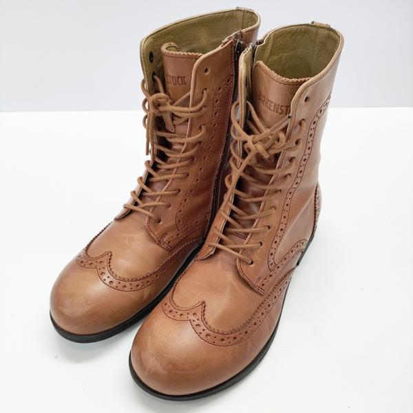 【新品未使用】ビルケンシュトックララミーブーツブラウン系３９（２５㎝）袴にいかが BIRKENSTOCK（ビルケンシュトック） ララミー LARAMIE ウィングチップ