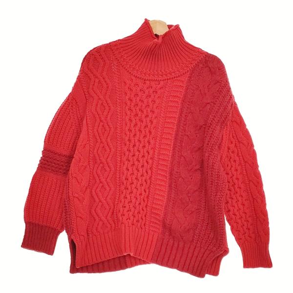 Ray BEAMS - Ray Beams/boussole 別注 アランタートルニット サイズ1 セーター ニット 22AW レッド レディース レイビームス/ブソル【中古】5-0110T♪ Ray Beams/boussole 別注 アランタートルニット サイズ1 セーター