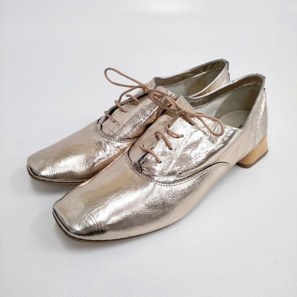 repetto MARK OXFORD SHOES パテント エナメル ヒール付き サイズ40 シューズ・靴 ピンクゴールド レディース レペット【中古】5-0306G◎ repetto（レペット） repetto MARK OXFORD SHOES パテント エナメル