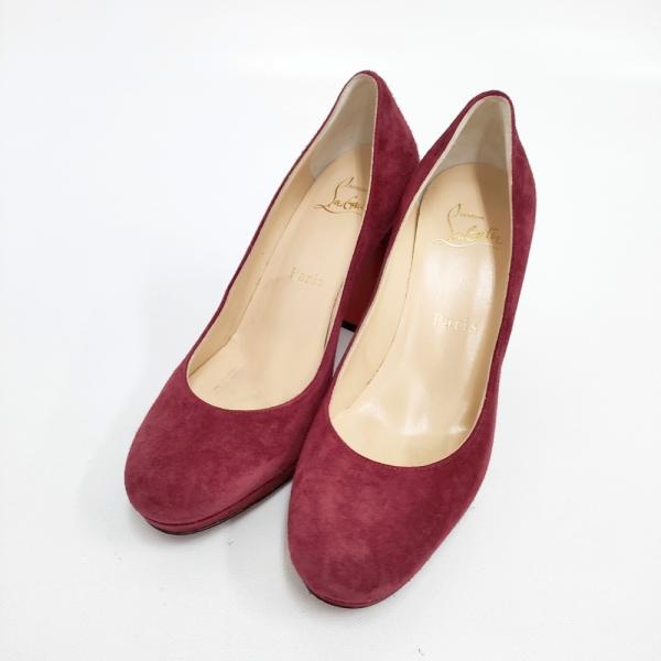 Christian Louboutin スウェード サイズ35 80mmヒール パンプス ボルドー クリスチャンルブタン 5-0925T 257498