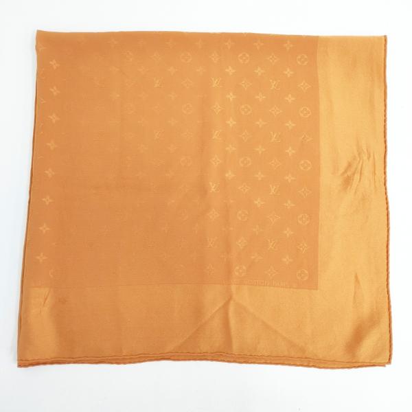 ルイヴィトン　オレンジ シルク モノグラム スカーフ90 LOUIS VUITTON モノグラム 大判スカーフ シルク スカーフ