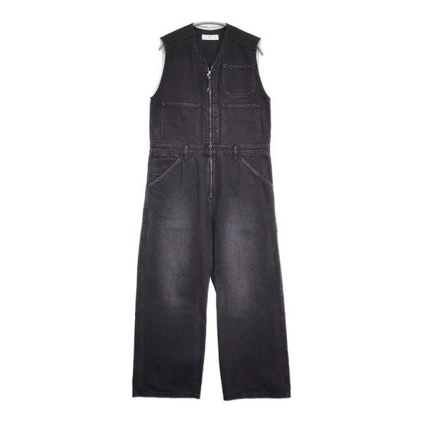 M266573-939008-159    TOGA VIRILIS デニム サロペット サイズ44 ノースリーブ Vネック オールインワン ツナギ ブラック トーガ 5-0806S 266573【参考ランク】A-B【全体の印象】やや使用感...