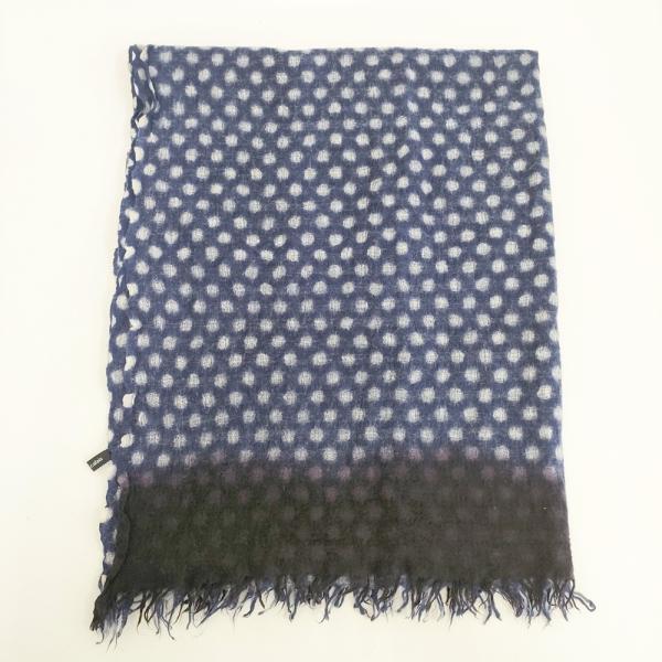 pas de calais ドット柄 マフラー ストール ネイビー ホワイト