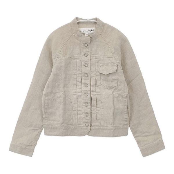 【美品】 si-si-si comfort リネンジャケット　 40 si-si-si comfort 未使用品 リネン Gジャン 定価27500円 デニム