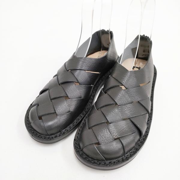trippen 未使用品 Push Black 編み込みレザー サイズ37 定価63800円 シューズ・靴 ブラック レディース トリッペン【中古】5-1123G◎ trippen（トリッペン） 未使用品 Push Black 編み込みレザー サイズ37