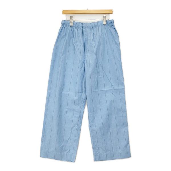 MARGARET HOWELL 新品 WIDE STRIPE COTTON LINEN 589-5142002 定価36300円 パンツ 25SS ライトブルー レディース マーガレットハウエル【中古】5-1203M♪ MARGARET HOWELL（マーガレットハウエル） 新品 WIDE STRIPE COTTON