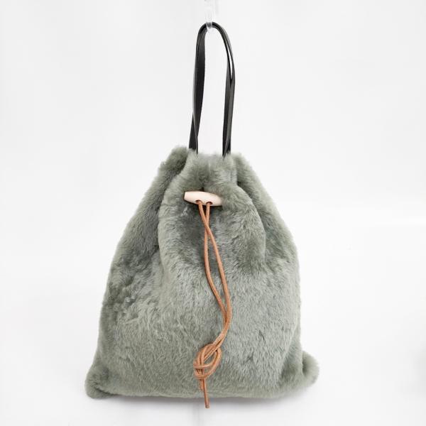 OWEN BARRY 英国製 羊革 ムートン 毛皮 牛革 巾着 トートバッグ