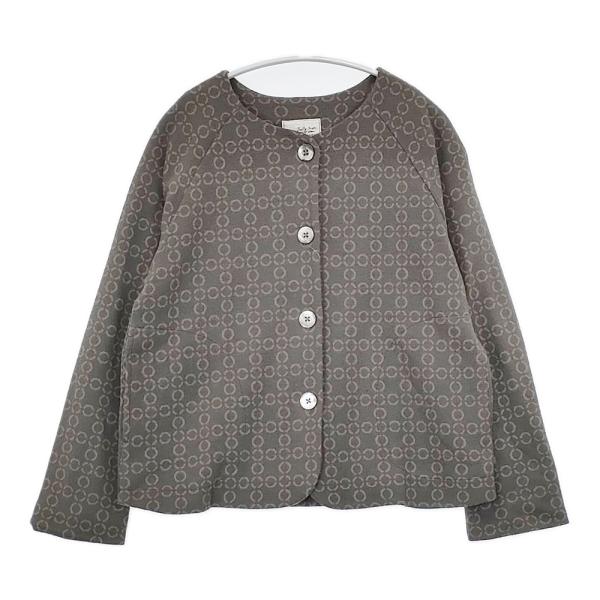 【美品】サリースコット　サークル柄　カーディガン ジャケット グレー 総柄 kiitti_279639