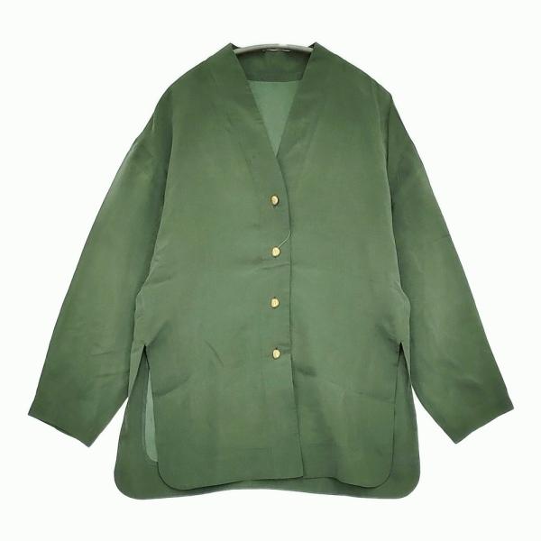 Mame Kurogouchi Fibrillated V-Neck Shirt 定58300円 キュプラ V