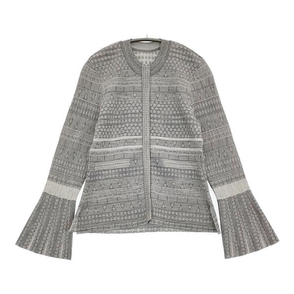 Mame Kurogouchi Mishima Karatsu Floral Pattern Knitted Cardigan