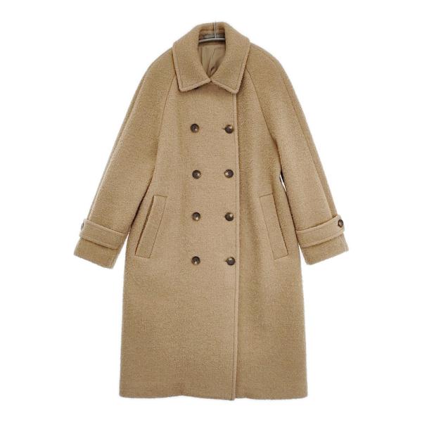 美品 セオリーリュクス theory luxe カシミヤ混ピーコート ベージュ theory luxe ULLI BOUCLE ブークレ サイズ38 コート ベージュ セオリー